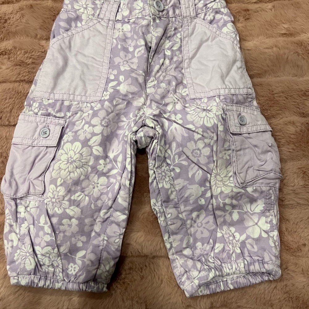 GAP Kids Floral Lavender Cargo Pants